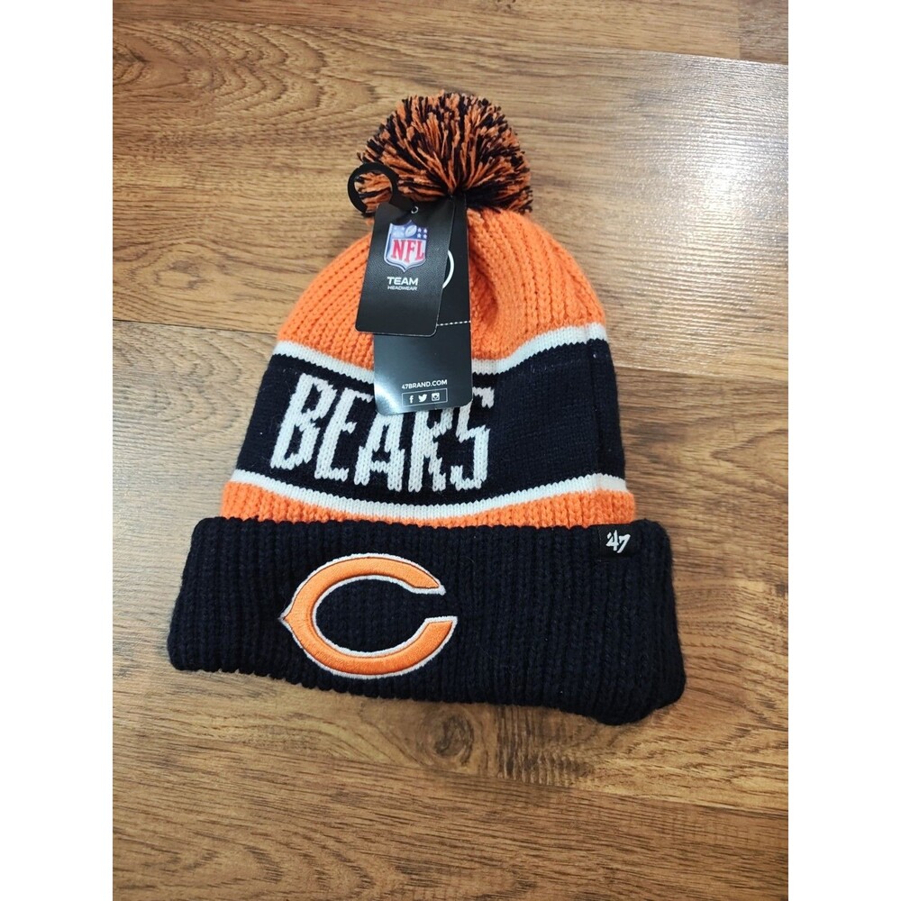 NWT Chicago Bears 47 Brand Calgary Cuff Knit W/Pom OSFA NFL Beanie